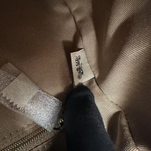 Coach Rowan Satchel Bag Crossbody In Blocked Signature Canvas Gold/Sand/Tan NWT - Picture 12 of 12